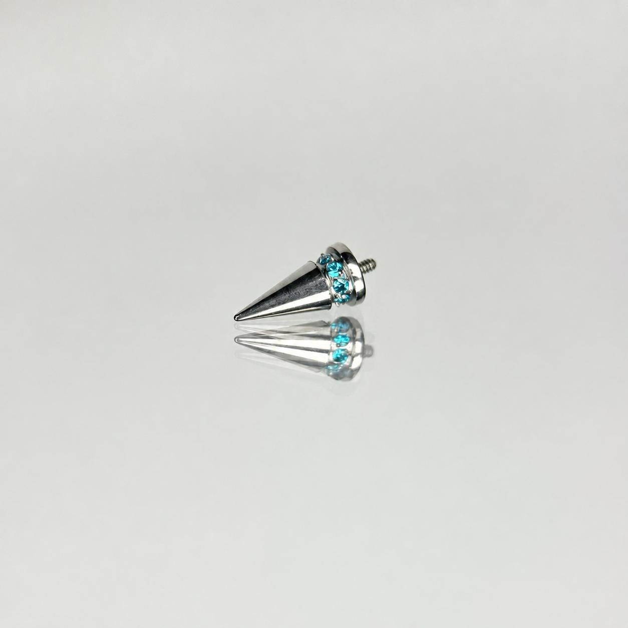 ASTM F136 Titanium Spike Eyebrow Ring, 16G Curved Barbell, CZ Paved Cone Brow Piercing Jewelry, Rook Vertical Labret