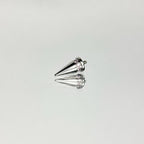 ASTM F136 Titanium Spike Eyebrow Ring, 16G Curved Barbell, CZ Paved Cone Brow Piercing Jewelry, Rook Vertical Labret