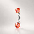 ASTM F136 Titanium Candy Color Eyebrow Ring, 16G Curved Barbell, Acrylic Ball Brow Piercing Jewelry, Rook Vertical Labret