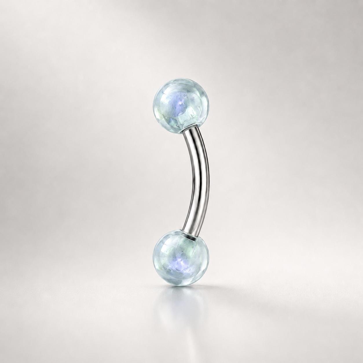 ASTM F136 Titanium Candy Color Eyebrow Ring, 16G Curved Barbell, Acrylic Ball Brow Piercing Jewelry, Rook Vertical Labret
