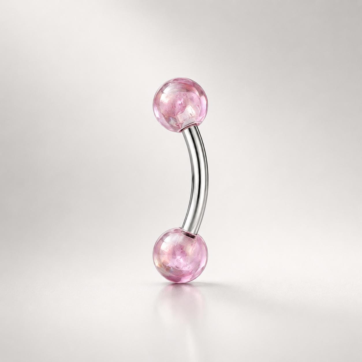 ASTM F136 Titanium Candy Color Eyebrow Ring, 16G Curved Barbell, Acrylic Ball Brow Piercing Jewelry, Rook Vertical Labret