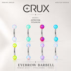 Titanium Eyebrow Piercing Jewelry ASTM F136 16G Curved Barbell | Multi Color Opal Ball Rook Helix Vertical Labret Jewelry | Hypoallergenic