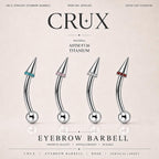 ASTM F136 Titanium Spike Eyebrow Ring, 16G Curved Barbell, CZ Paved Cone Brow Piercing Jewelry, Rook Vertical Labret