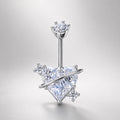 ASTM F136 Titanium Heart Belly Button Ring｜14G Navel Piercing｜CZ Planet Navel Ring｜Externally Threaded｜Gift for Her