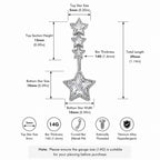 ASTM F136 Titanium Star Belly Button Ring｜14G Navel Piercing｜CZ Star Dangle Navel Ring｜Externally Threaded｜Y2K Jewelry