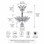 ASTM F136 Titanium CZ Butterfly Belly Ring｜14G Navel Piercing｜Sparkly Dangle Navel Jewelry｜Externally Threaded｜Fairycore Jewelry