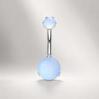 Anti Gravity Belly Button Ring｜F136 Titanium Navel Piercing｜Blue Opal Cat Eye Belly Jewelry｜Internally Threaded Navel Ring｜Y2K Body Jewelry
