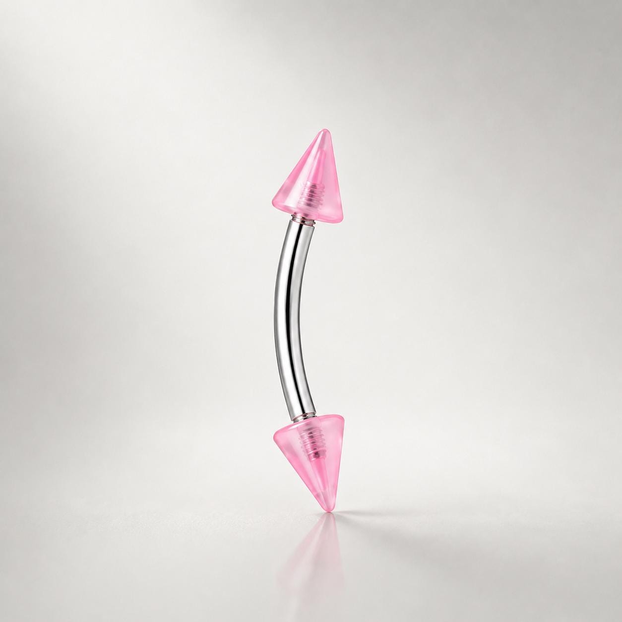 ASTM F136 Titanium Acrylic Spike Eyebrow Ring, 16G Curved Barbell, Colorful Cone Brow Piercing Jewelry, Y2K Rook Labret