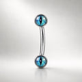 ASTM F136 Titanium Cat Eye Eyebrow Ring, 16G Straight Barbell, Pink Eyeball Brow Piercing Jewelry, Gothic Rook Vertical Labret