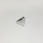 ASTM F136 Titanium Spike Eyebrow Ring, 16G Curved Barbell, CZ Paved Cone Brow Piercing Jewelry, Rook Vertical Labret