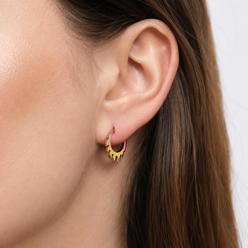 ASTM F136 Titanium Dripping Septum Ring｜16G Hinged Clicker｜Rainbow Melt Daith Jewelry｜Hypoallergenic｜Helix Conch Rook - Image 2