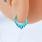 ASTM F136 Titanium Dripping Septum Ring｜16G Hinged Clicker｜Rainbow Melt Daith Jewelry｜Hypoallergenic｜Helix Conch Rook - Image 3