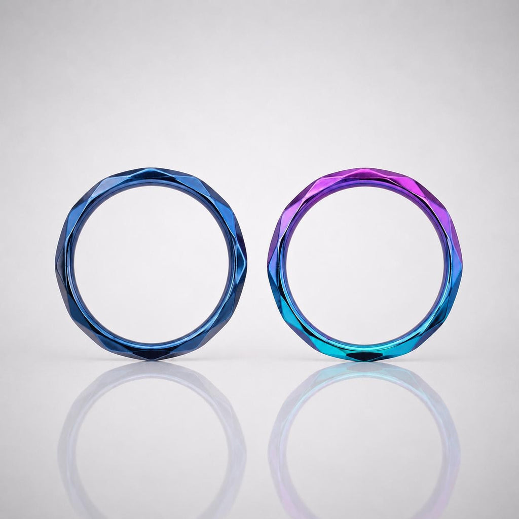 ASTM F136 Titanium Faceted Rainbow Septum Ring｜16G Hinged Clicker｜Geometric Daith Jewelry｜Hypoallergenic｜Helix Conch Rook - Image 4