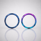 ASTM F136 Titanium Faceted Rainbow Septum Ring｜16G Hinged Clicker｜Geometric Daith Jewelry｜Hypoallergenic｜Helix Conch Rook - Image 4