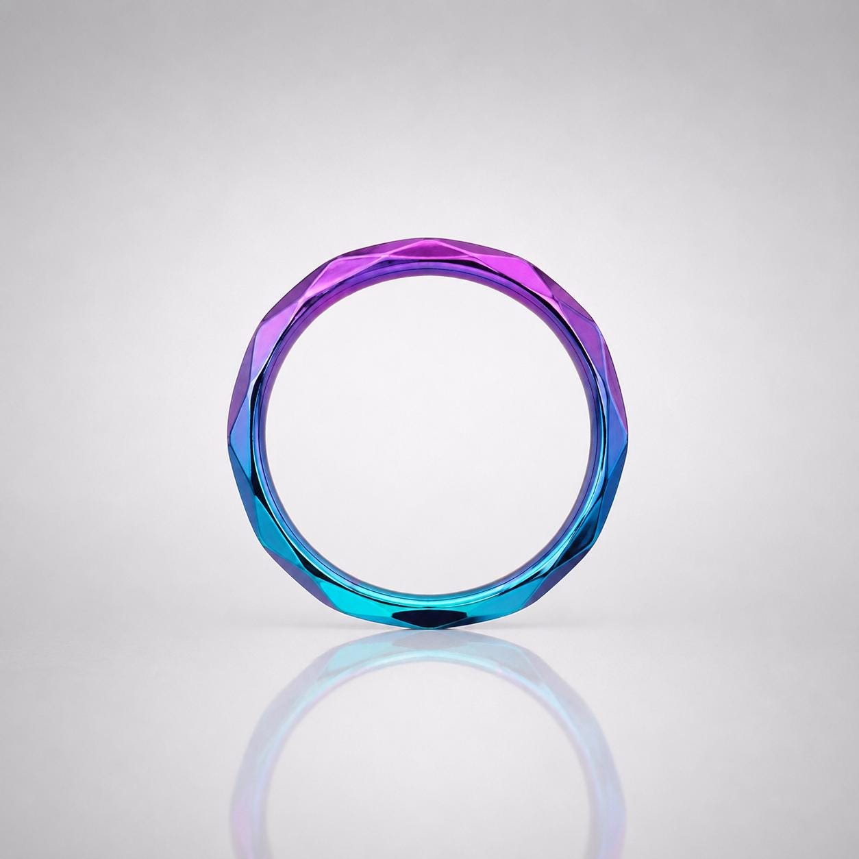 ASTM F136 Titanium Faceted Rainbow Septum Ring｜16G Hinged Clicker｜Geometric Daith Jewelry｜Hypoallergenic｜Helix Conch Rook - Image 8