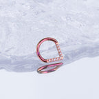 ASTM F136 Titanium CZ Teardrop Septum Ring｜16G Hinged Clicker｜Colorful Daith Jewelry｜Hypoallergenic｜Helix Conch Rook - Image 6