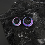 ASTM F136 Titanium Crescent Septum Ring｜16G Hinged Clicker｜Colorful Tribal Swirl Daith Jewelry｜Helix Conch Rook Cartilage - Image 3