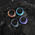 ASTM F136 Titanium Crescent Septum Ring｜16G Hinged Clicker｜Colorful Tribal Swirl Daith Jewelry｜Helix Conch Rook Cartilage - Image 4