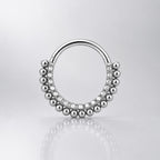 ASTM F136 Titanium Beaded CZ Septum Ring｜16G Hinged Clicker｜Sparkling Daith Jewelry｜Hypoallergenic｜Helix Conch Rook Cartilage - Image 8