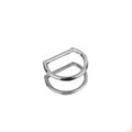 ASTM F136 Titanium D Shape Septum Ring｜16G Hinged Clicker｜Minimalist Daith Jewelry｜Hypoallergenic｜Helix Conch Rook Cartilage - Image 3