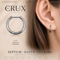 ASTM F136 Titanium Septum Ring｜16G Hinged Clicker Hoop｜Minimalist Daith Jewelry｜Hypoallergenic｜Helix Conch Rook Cartilage