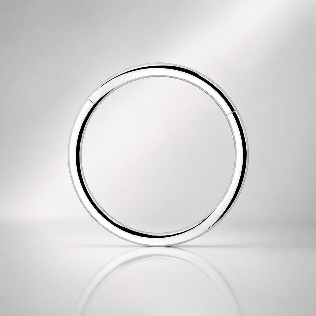 ASTM F136 Titanium Double Hoop Septum Ring｜16G Hinged Clicker｜Minimalist Stacked Daith Jewelry｜Hypoallergenic｜Helix Conch Rook Cartilage - Image 6