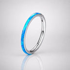 ASTM F136 Titanium Opal Septum Ring｜16G Hinged Clicker｜Colorful Opal Daith Jewelry｜Hypoallergenic｜Helix Conch Rook Cartilage - Image 6