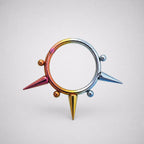 ASTM F136 Titanium Spike & Ball Septum Ring｜16G Hinged Clicker｜Punk Daith Jewelry｜Hypoallergenic｜Helix Conch Rook Cartilage - Image 8