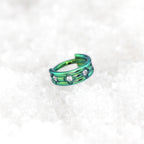 ASTM F136 Titanium Four-Leaf Clover Septum Ring｜16G Hinged Clicker｜Sparkling CZ Daith Jewelry｜Hypoallergenic｜Helix Conch Rook Cartilage - Image 4