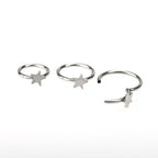 ASTM F136 Titanium Star & Cross Septum Ring｜16G Hinged Clicker｜Minimalist Daith Jewelry｜Hypoallergenic｜Helix Conch Rook Cartilage - Image 4