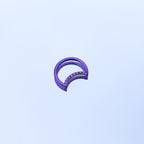 ASTM F136 Titanium Crescent Moon Septum Ring｜16G Hinged Clicker｜Sparkling CZ Daith Jewelry｜Hypoallergenic｜Helix Conch Rook Cartilage - Image 7