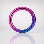 ASTM F136 Titanium Faceted Rainbow Septum Ring｜16G Hinged Clicker｜Iridescent Daith Jewelry｜Hypoallergenic｜Helix Conch Rook - Image 7