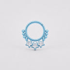 ASTM F136 Titanium Triple Star Septum Ring｜16G Hinged Clicker｜Sparkling CZ Daith Jewelry｜Hypoallergenic｜Helix Conch Rook - Image 7