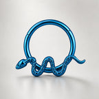 ASTM F136 Titanium Snake Septum Ring｜16G Hinged Clicker｜Serpent Daith Jewelry｜Hypoallergenic｜Helix Conch Rook Cartilage - Image 10
