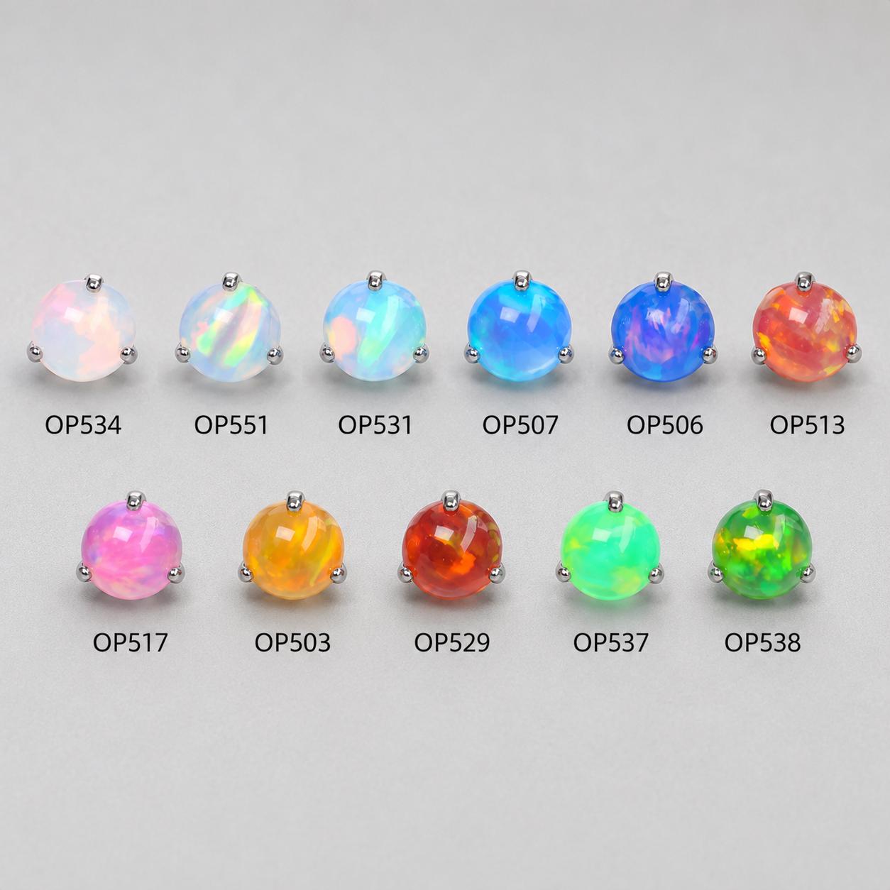 Titanium Aurora Orb Opal Piercing Top - image 7