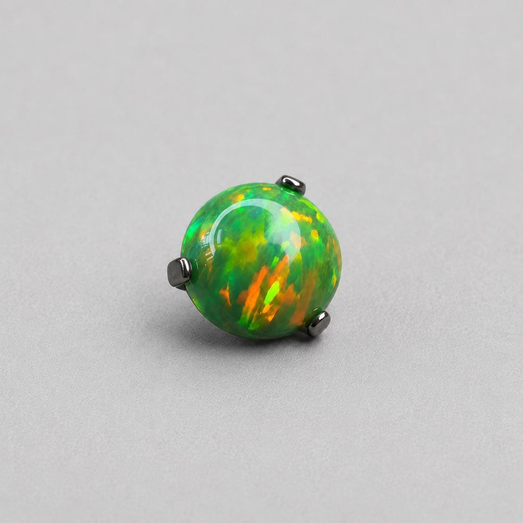 Titanium Fire Opal Four-Prong Piercing Top - image 8