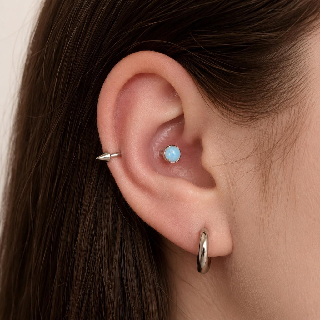 Titanium Nebula Opal Three-Prong Piercing Top - image 5