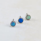 Titanium Fire Opal Threadless Piercing Top - image 7
