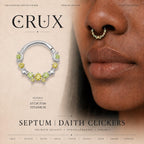 Starry CZ Clicker Ring | Pastel Septum Jewelry | Moon Star Daith Hoop | Fairycore Cartilage Gift for Her