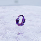 ASTM F136 Titanium Double Hoop Beaded Septum Ring｜16G Hinged Clicker｜Stacked Bead Daith Jewelry｜Hypoallergenic｜Helix Conch Rook Cartilage - Image 8