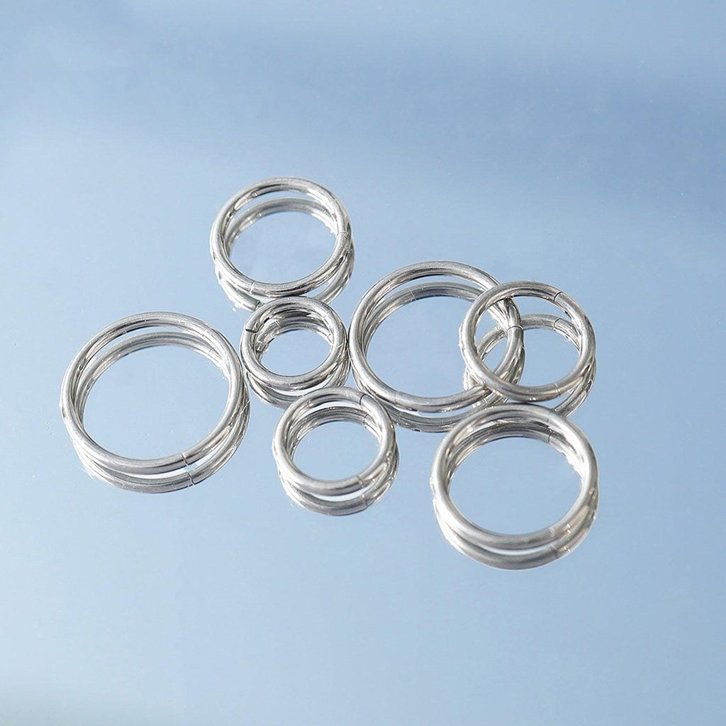ASTM F136 Titanium Double Hoop Septum Ring｜16G Hinged Clicker｜Minimalist Stacked Daith Jewelry｜Hypoallergenic｜Helix Conch Rook Cartilage - Image 3