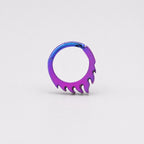 ASTM F136 Titanium Dripping Septum Ring｜16G Hinged Clicker｜Rainbow Melt Daith Jewelry｜Hypoallergenic｜Helix Conch Rook - Image 5