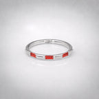 ASTM F136 Titanium Baguette CZ Septum Ring｜16G Hinged Clicker｜Colorful Crystal Daith Jewelry｜Hypoallergenic｜Helix Conch Rook - Image 5