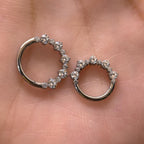 ASTM F136 Titanium Graduated CZ Septum Ring｜16G Hinged Clicker｜Sparkling Daith Jewelry｜Hypoallergenic｜Helix Conch Rook Cartilage - Image 5