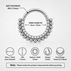 ASTM F136 Titanium Beaded CZ Septum Ring｜16G Hinged Clicker｜Sparkling Daith Jewelry｜Hypoallergenic｜Helix Conch Rook Cartilage - Image 9