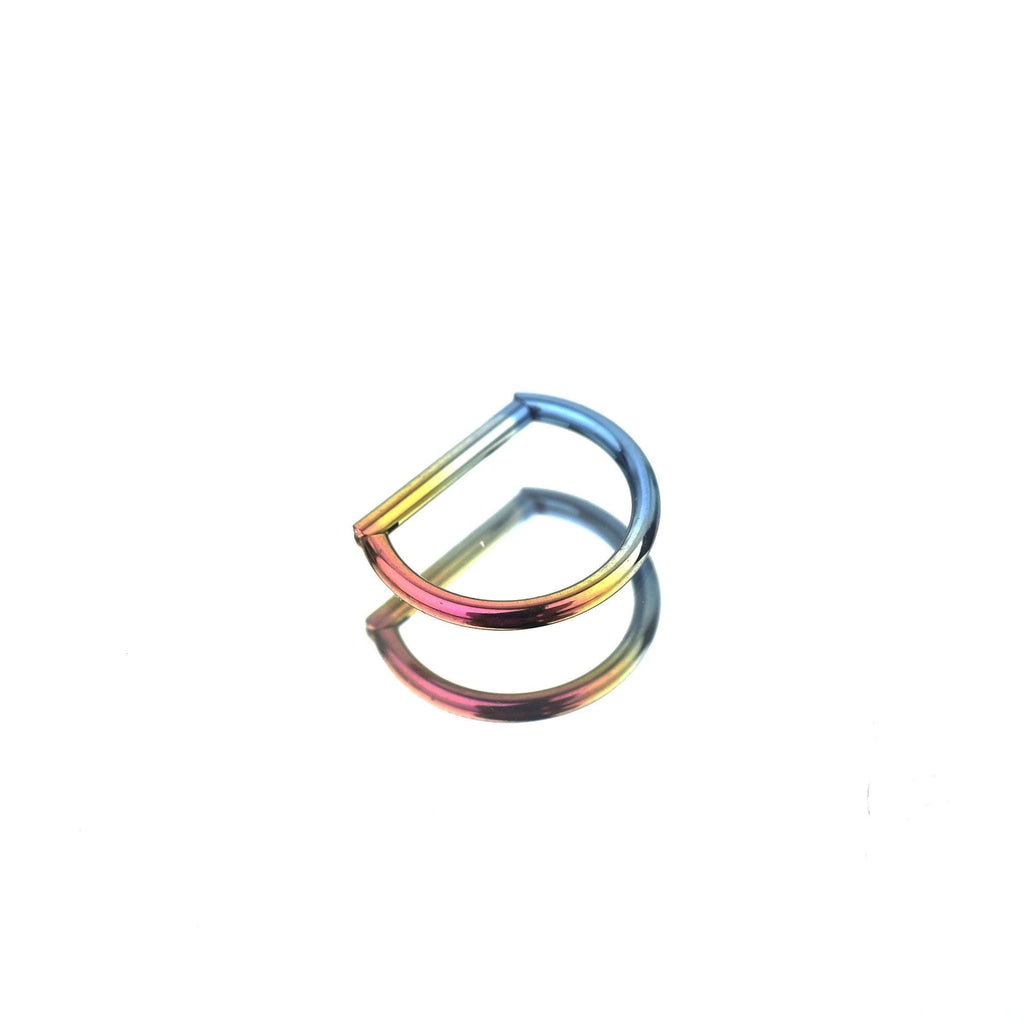 ASTM F136 Titanium D Shape Septum Ring｜16G Hinged Clicker｜Minimalist Daith Jewelry｜Hypoallergenic｜Helix Conch Rook Cartilage - Image 4