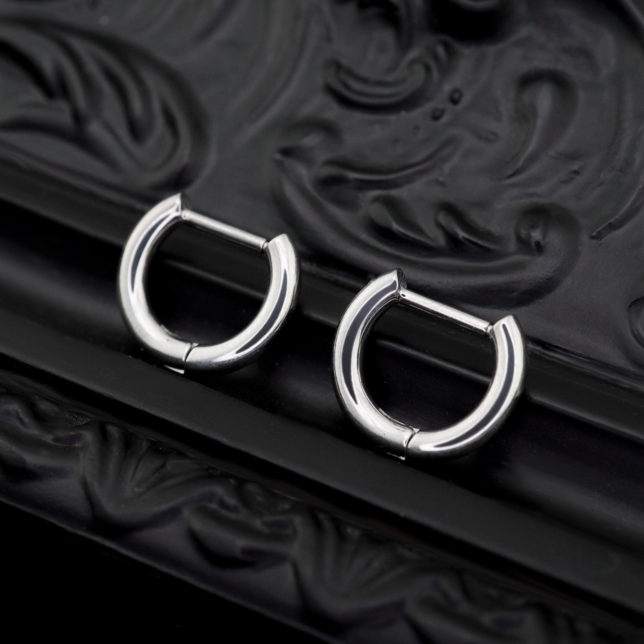 ASTM F136 Titanium Septum Ring｜16G Hinged Clicker Hoop｜Minimalist Daith Jewelry｜Hypoallergenic｜Helix Conch Rook Cartilage - Image 4