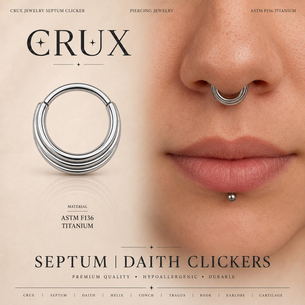 ASTM F136 Titanium Bow Septum Ring｜16G Hinged Clicker｜Cute Bow Daith Jewelry｜Hypoallergenic｜Helix Conch Rook Cartilage