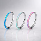 ASTM F136 Titanium Opal Septum Ring｜16G Hinged Clicker｜Colorful Opal Daith Jewelry｜Hypoallergenic｜Helix Conch Rook Cartilage - Image 5