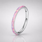 ASTM F136 Titanium Opal Septum Ring｜16G Hinged Clicker｜Colorful Opal Daith Jewelry｜Hypoallergenic｜Helix Conch Rook Cartilage - Image 8